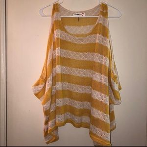 Umgee - slouchy knit cold shoulder top - womens large